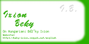 ixion beky business card